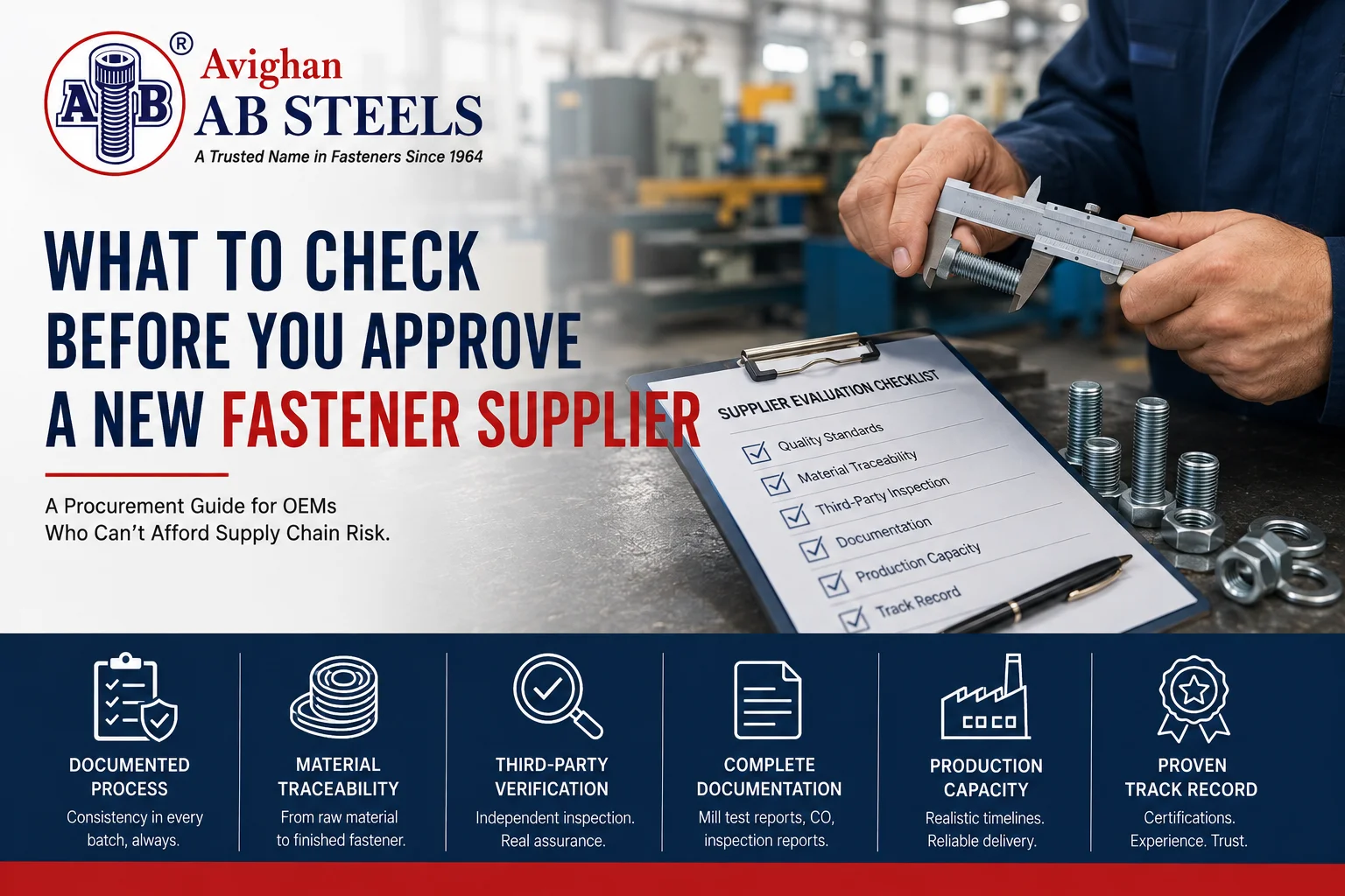What to check before you approve a new fastener supplier